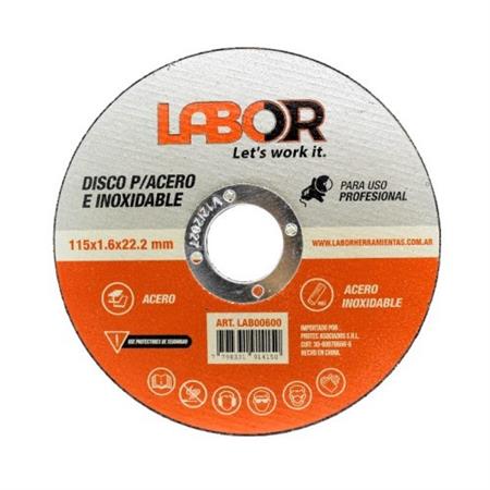 DISCO P/ACERO E INOX 115x1.6x22.5 CAJA X 50 UN.